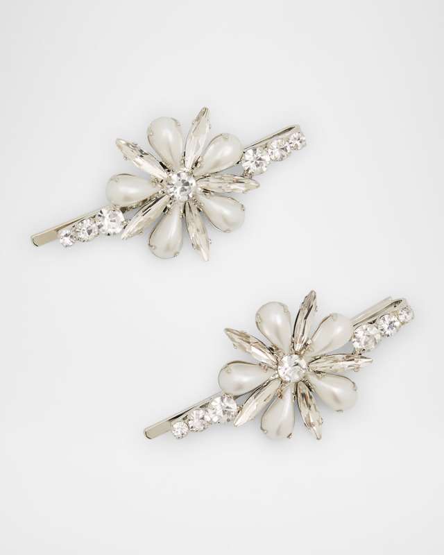 Annie Pearly Crystal Bobby Pins, Set of 2